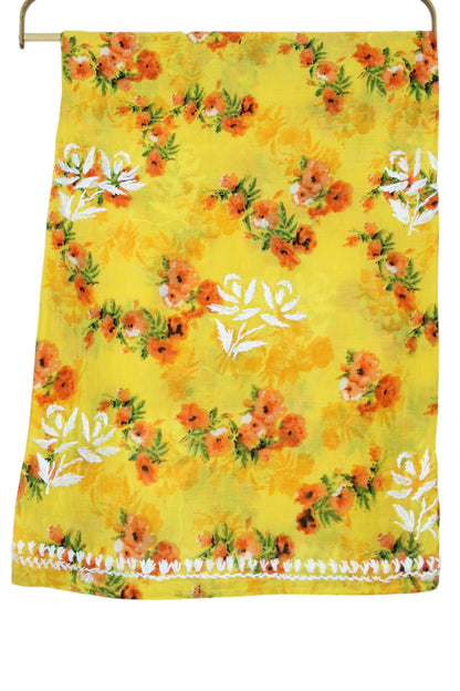 DANIA YELLOW LONG MULMUL KURTA SET