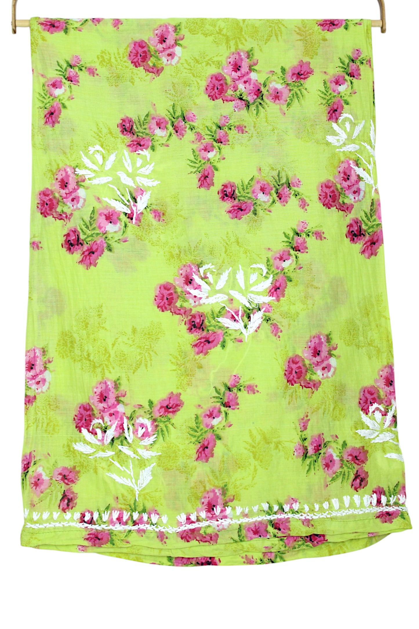DANIA GREEN LONG MULMUL KURTA SET