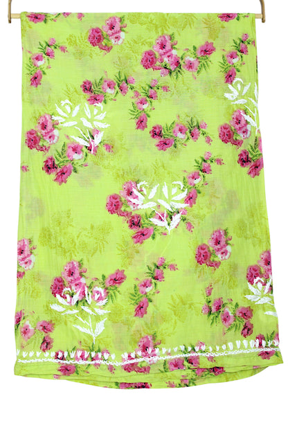 DANIA GREEN LONG MULMUL KURTA SET