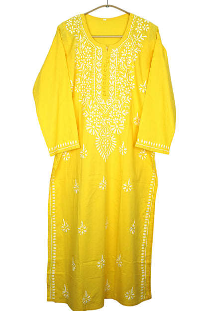 AYAT YELLOW COTTON LONG KURTA