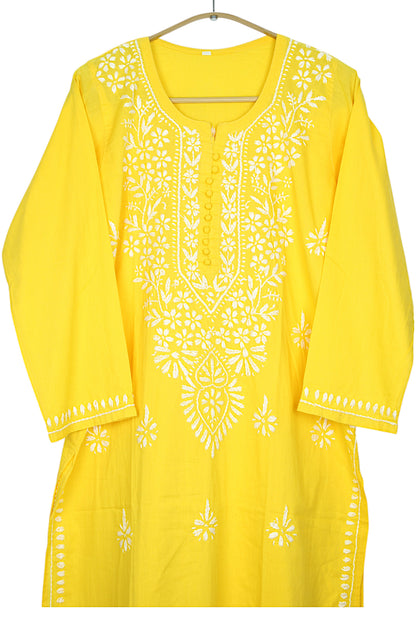 AYAT YELLOW COTTON LONG KURTA
