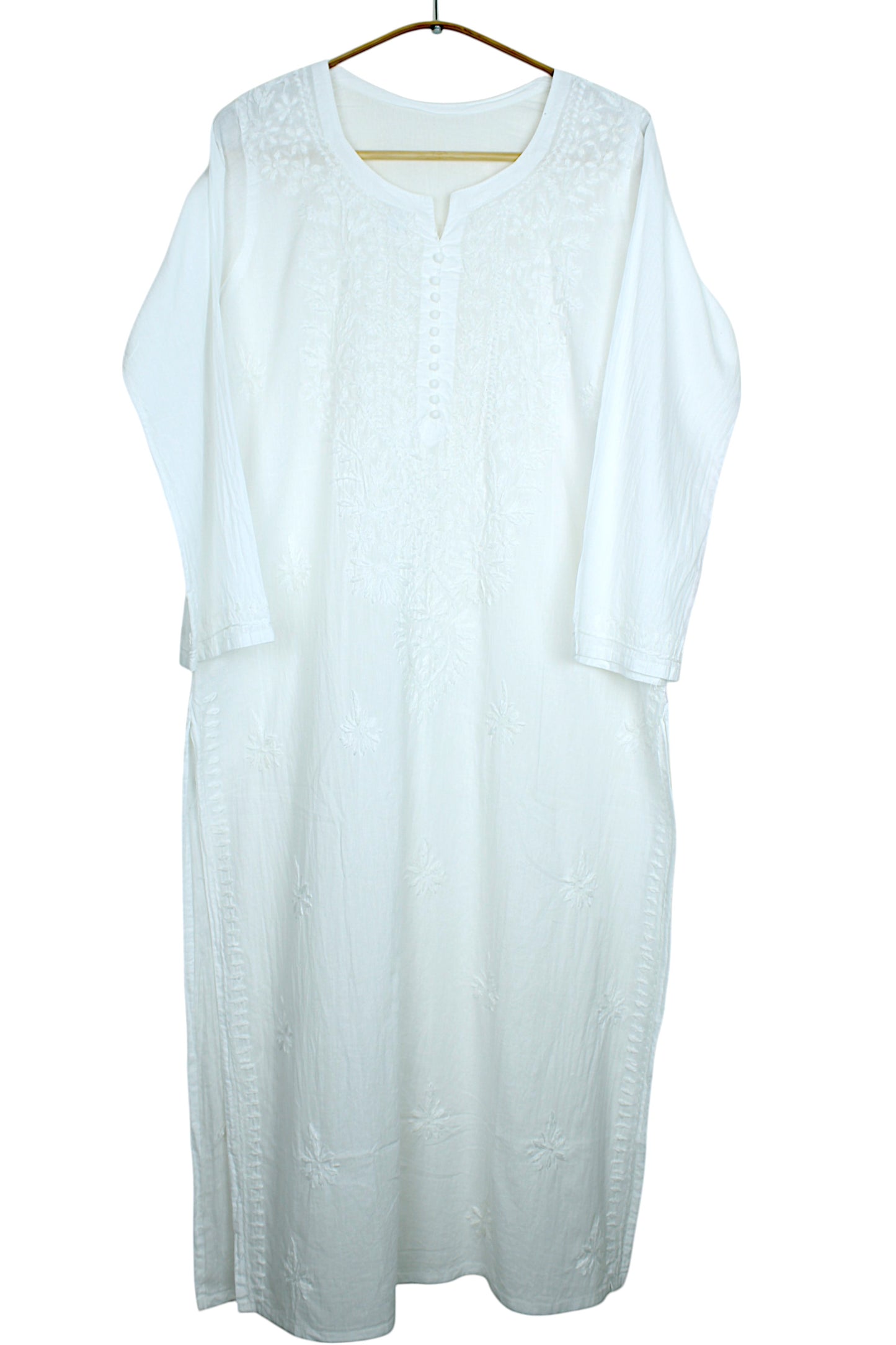 AYAT WHITE COTTON LONG KURTA