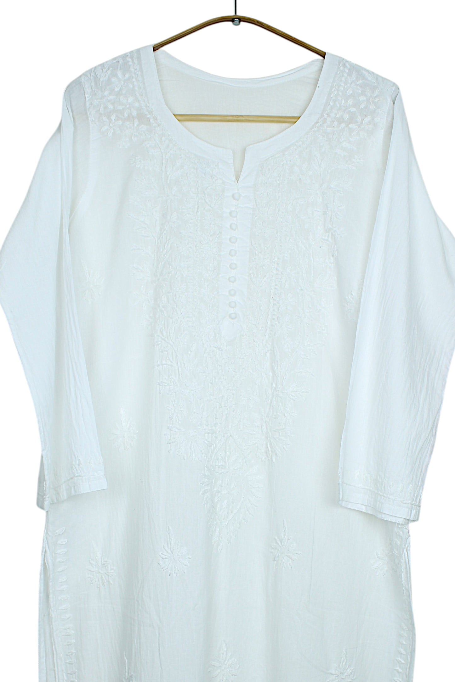 AYAT WHITE COTTON LONG KURTA