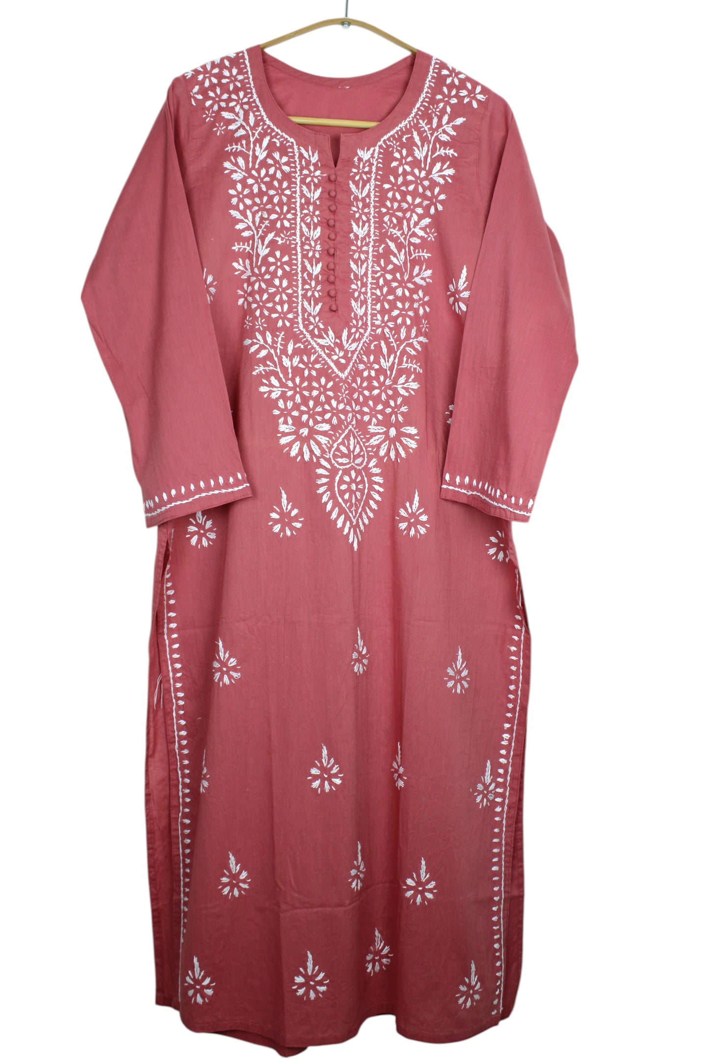 AYAT PEACH COTTON LONG KURTA