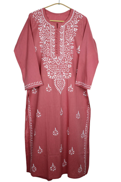 AYAT PEACH COTTON LONG KURTA