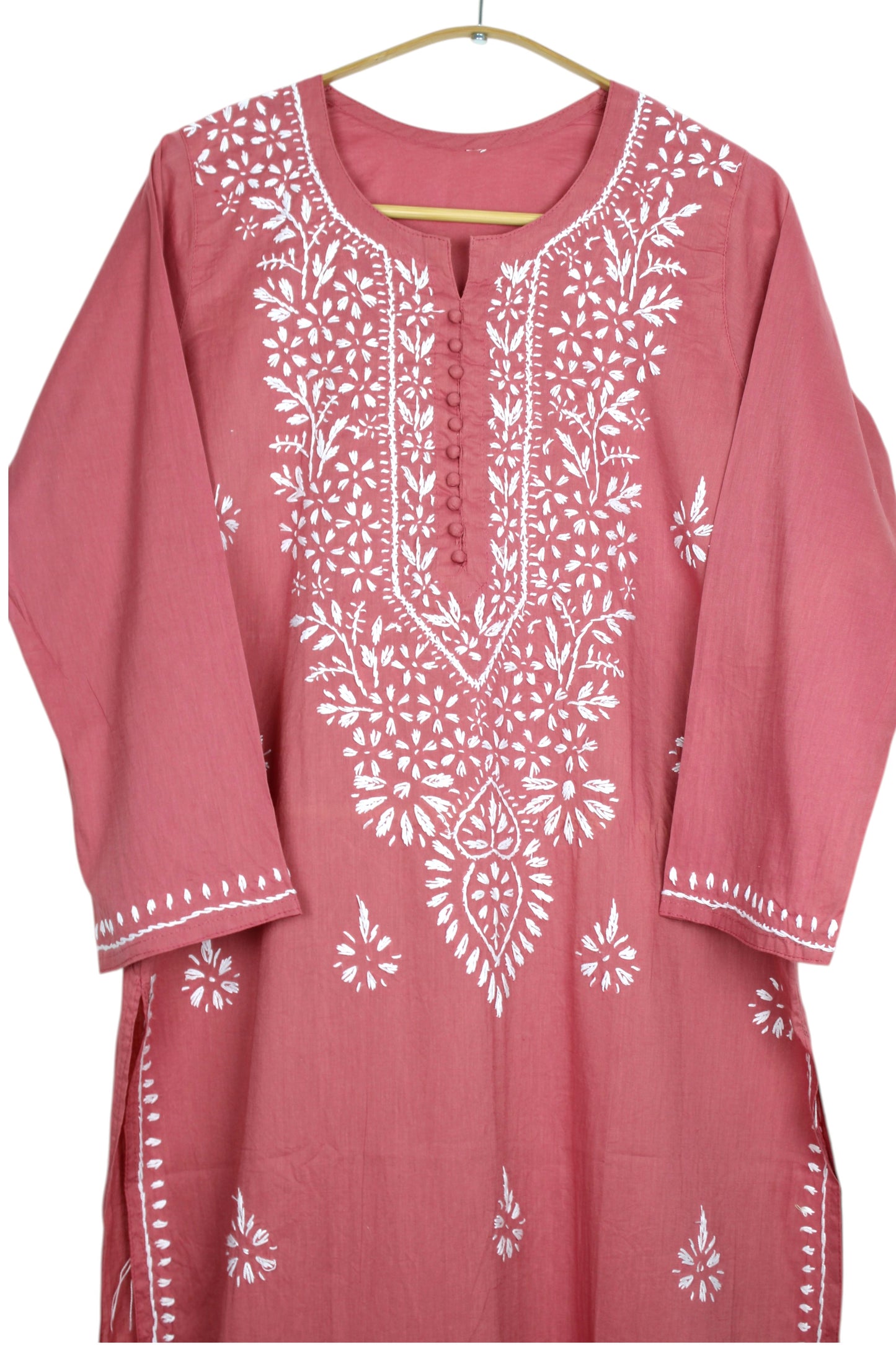 AYAT PEACH COTTON LONG KURTA