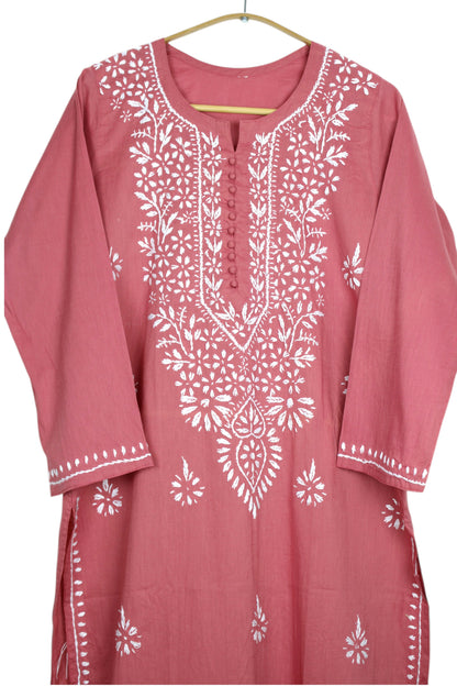 AYAT PEACH COTTON LONG KURTA