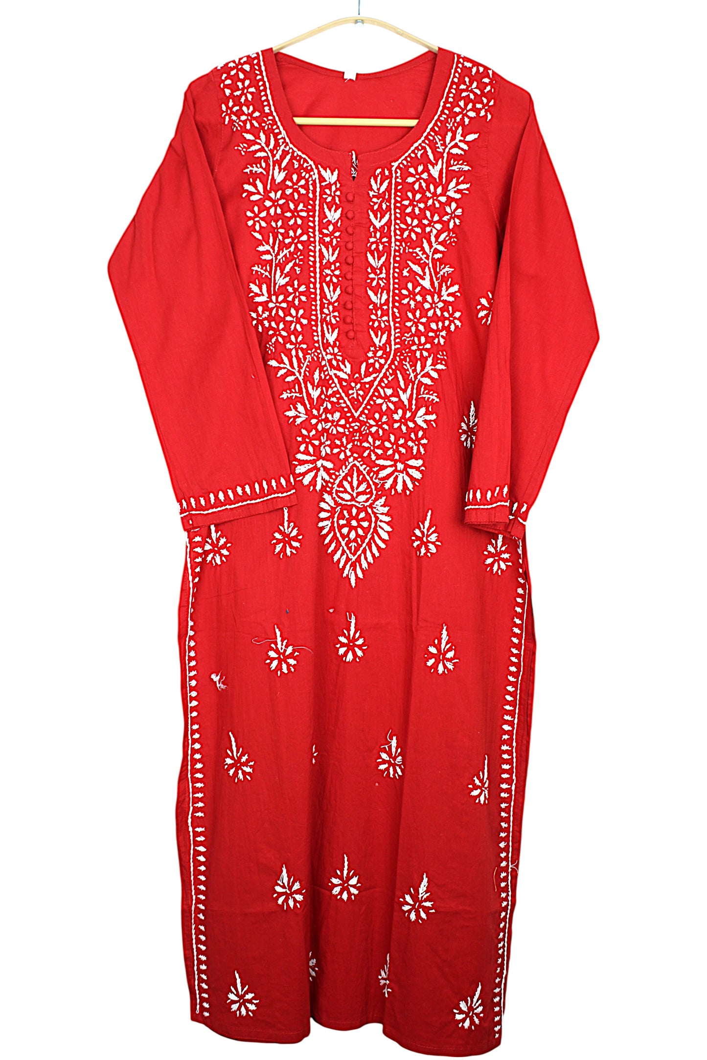 AYAT RED COTTON LONG KURTA
