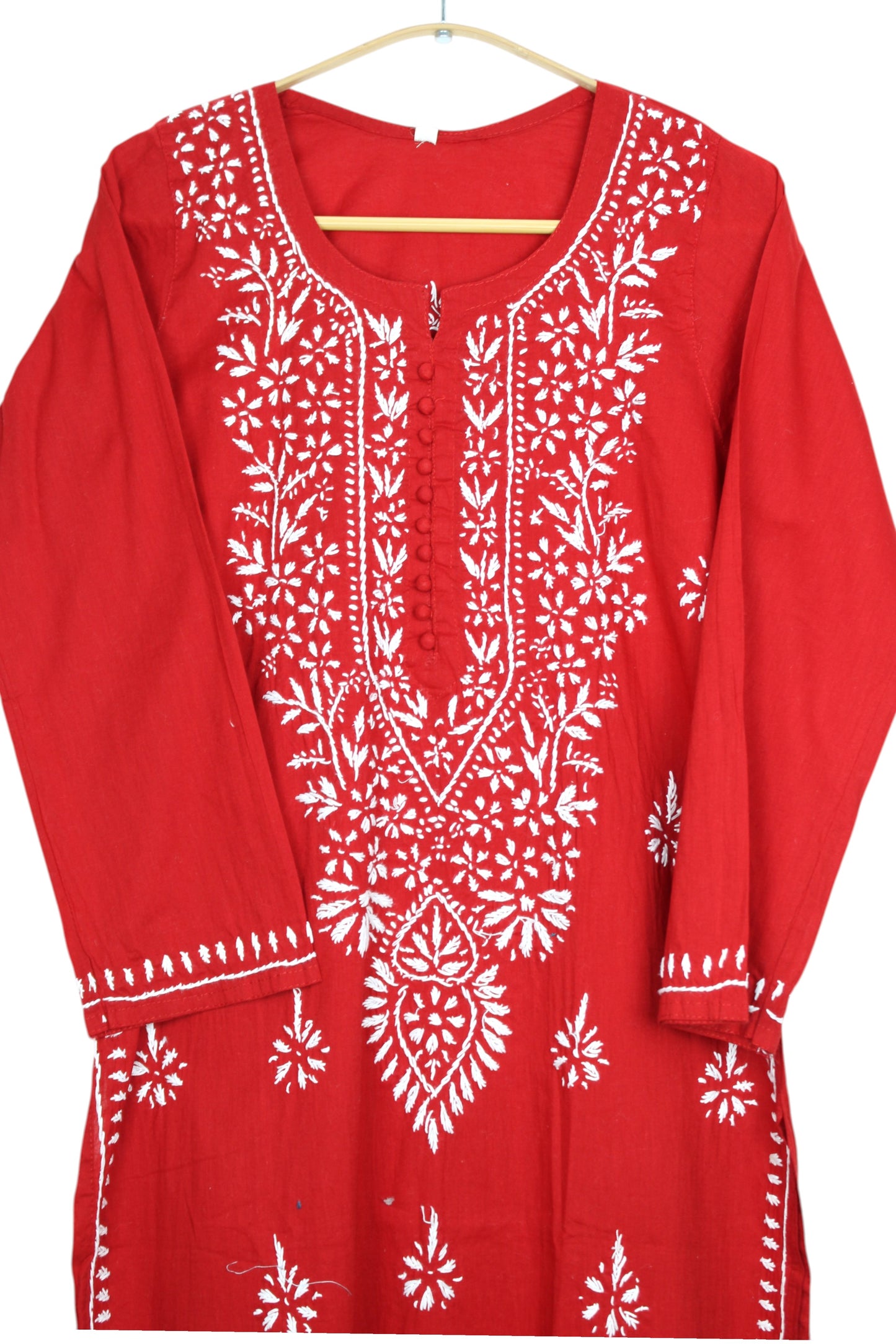 AYAT RED COTTON LONG KURTA