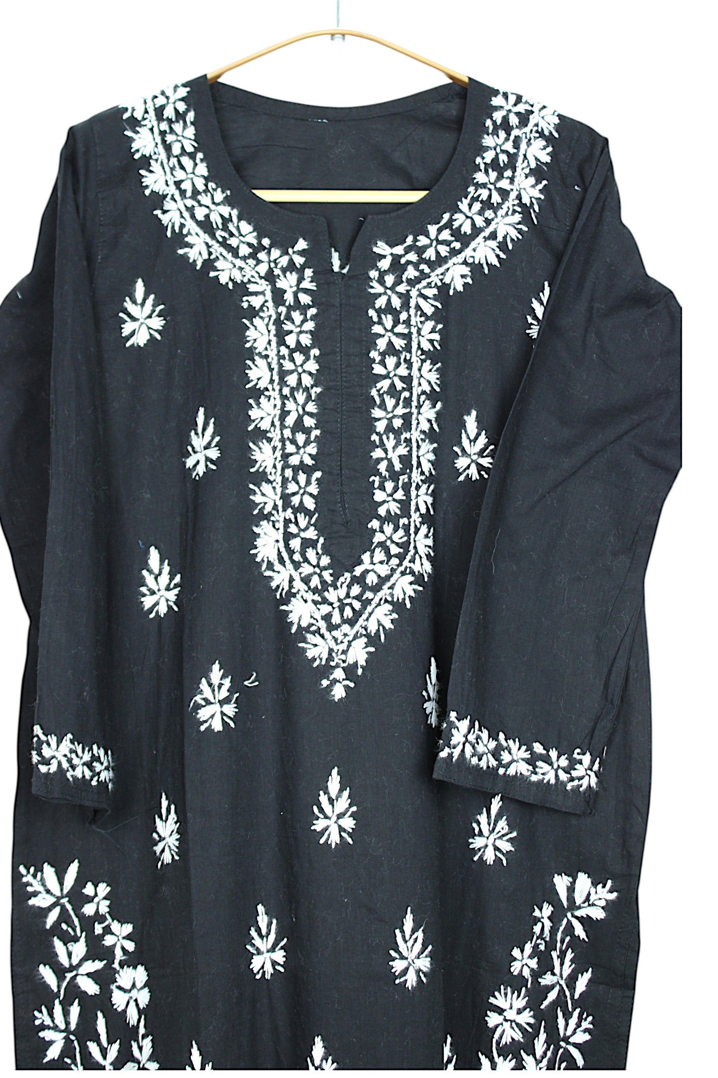 ZOYA BLACK COTTON LONG KURTA