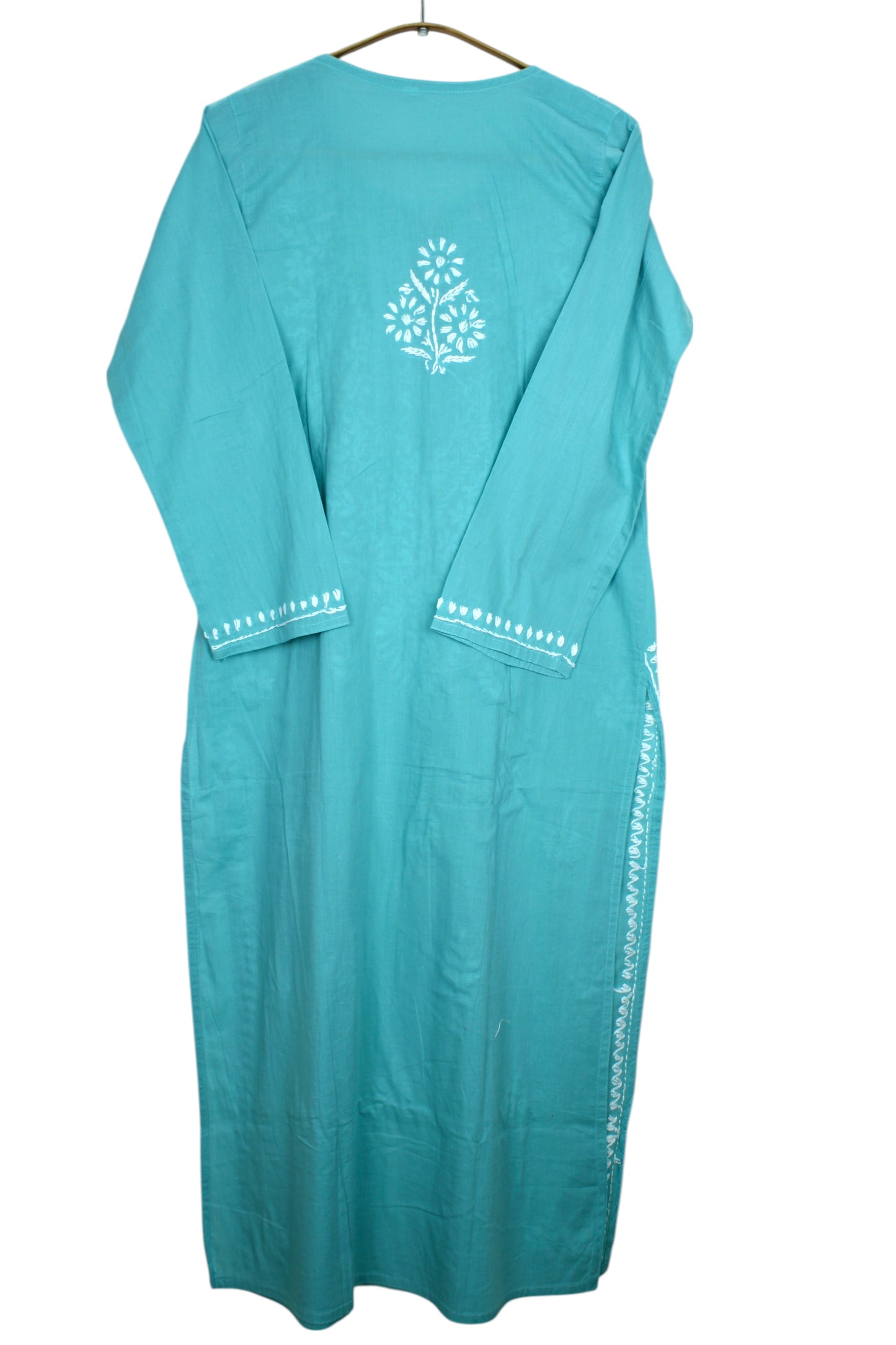AYAT SEA BLUE COTTON LONG KURTA
