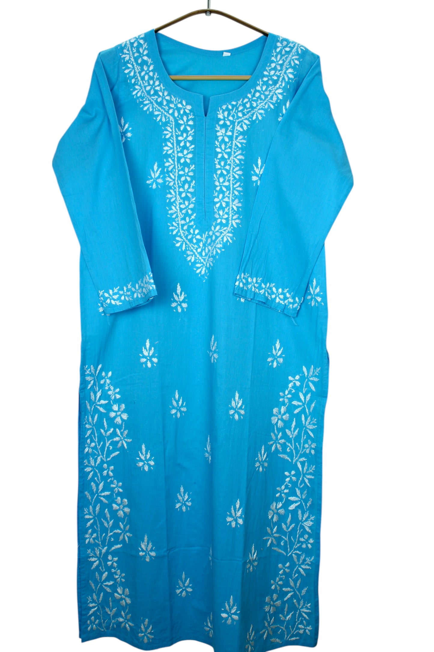 ZOYA SKY BLUE COTTON LONG KURTA