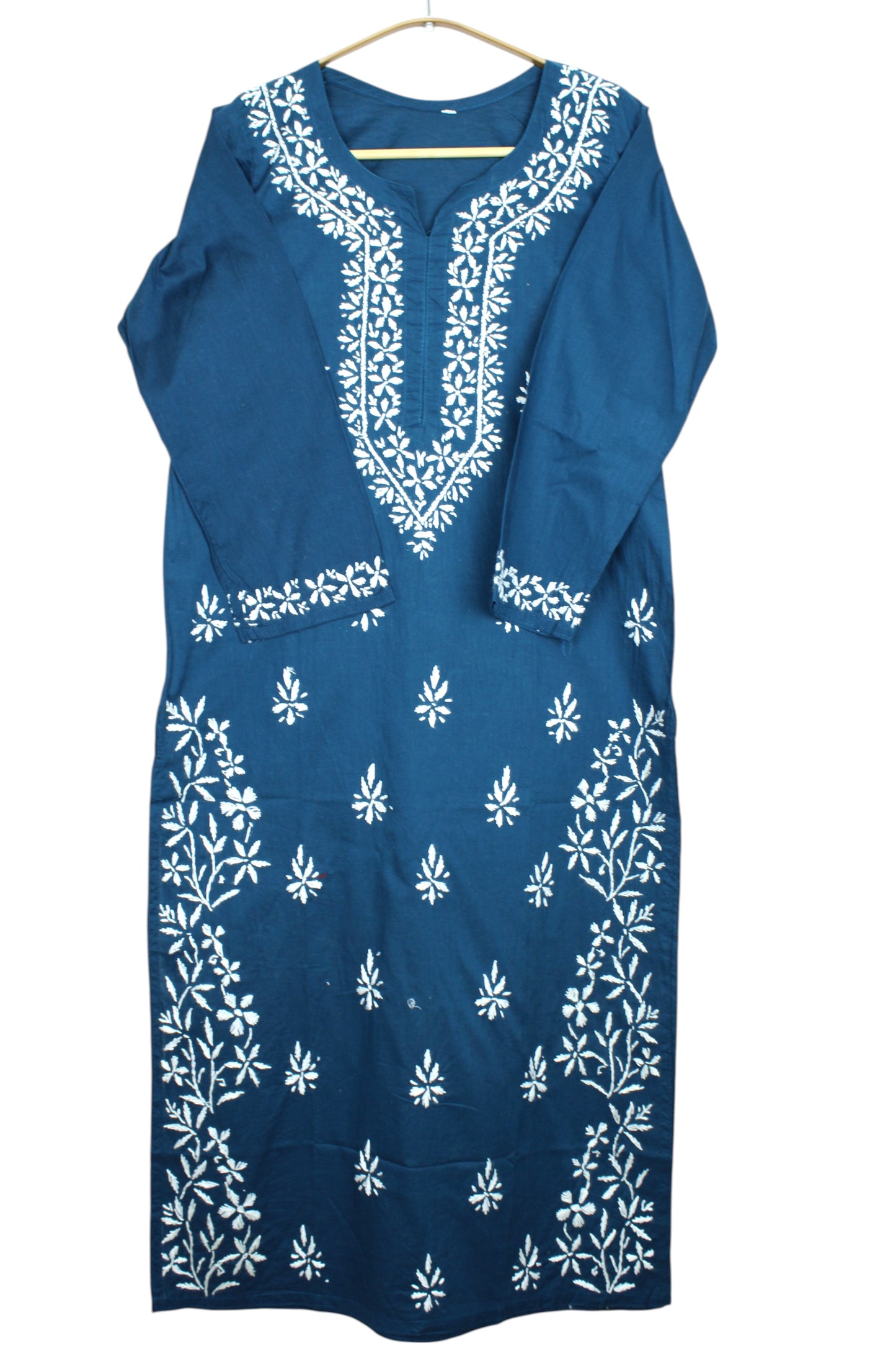 ZOYA TEAL BLUE COTTON LONG KURTA