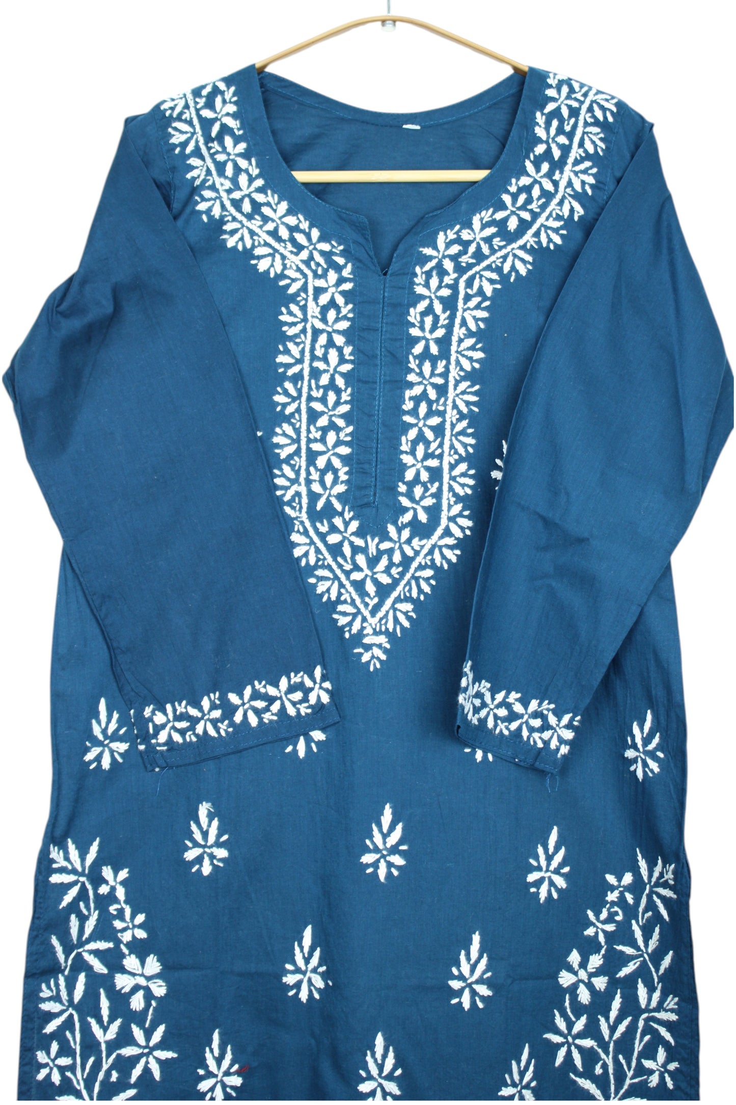 ZOYA TEAL BLUE COTTON LONG KURTA