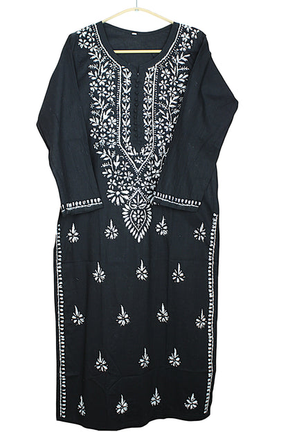 AYAT BLACK COTTON LONG KURTA