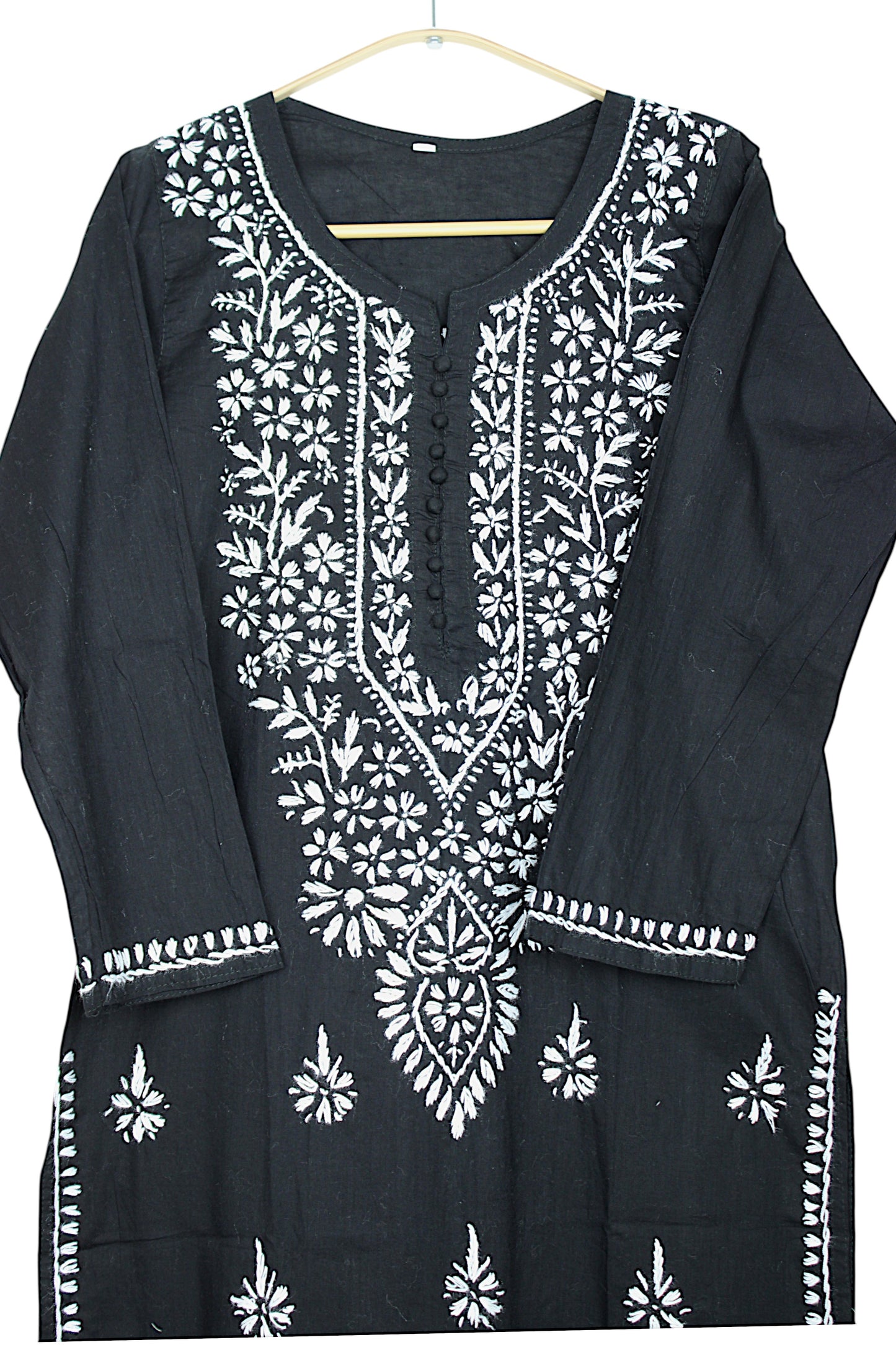 AYAT BLACK COTTON LONG KURTA