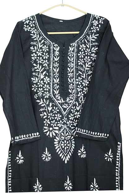 AYAT BLACK COTTON LONG KURTA