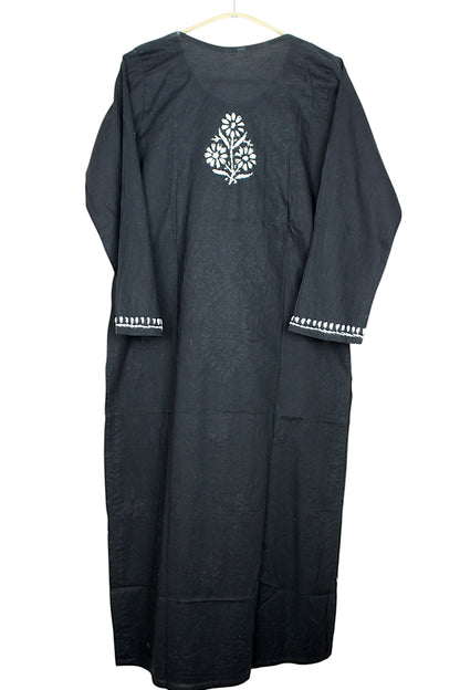 AYAT BLACK COTTON LONG KURTA
