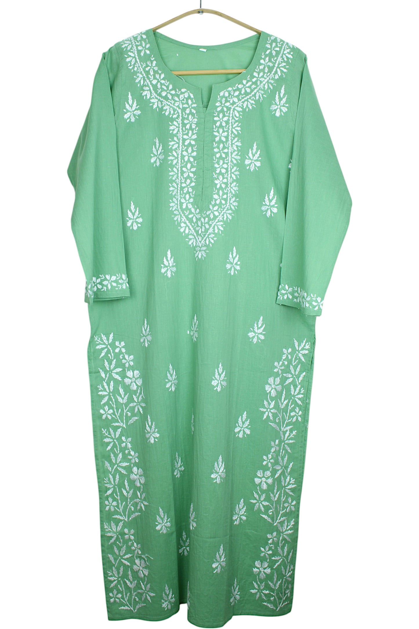 ZOYA SEA GREEN COTTON LONG KURTA
