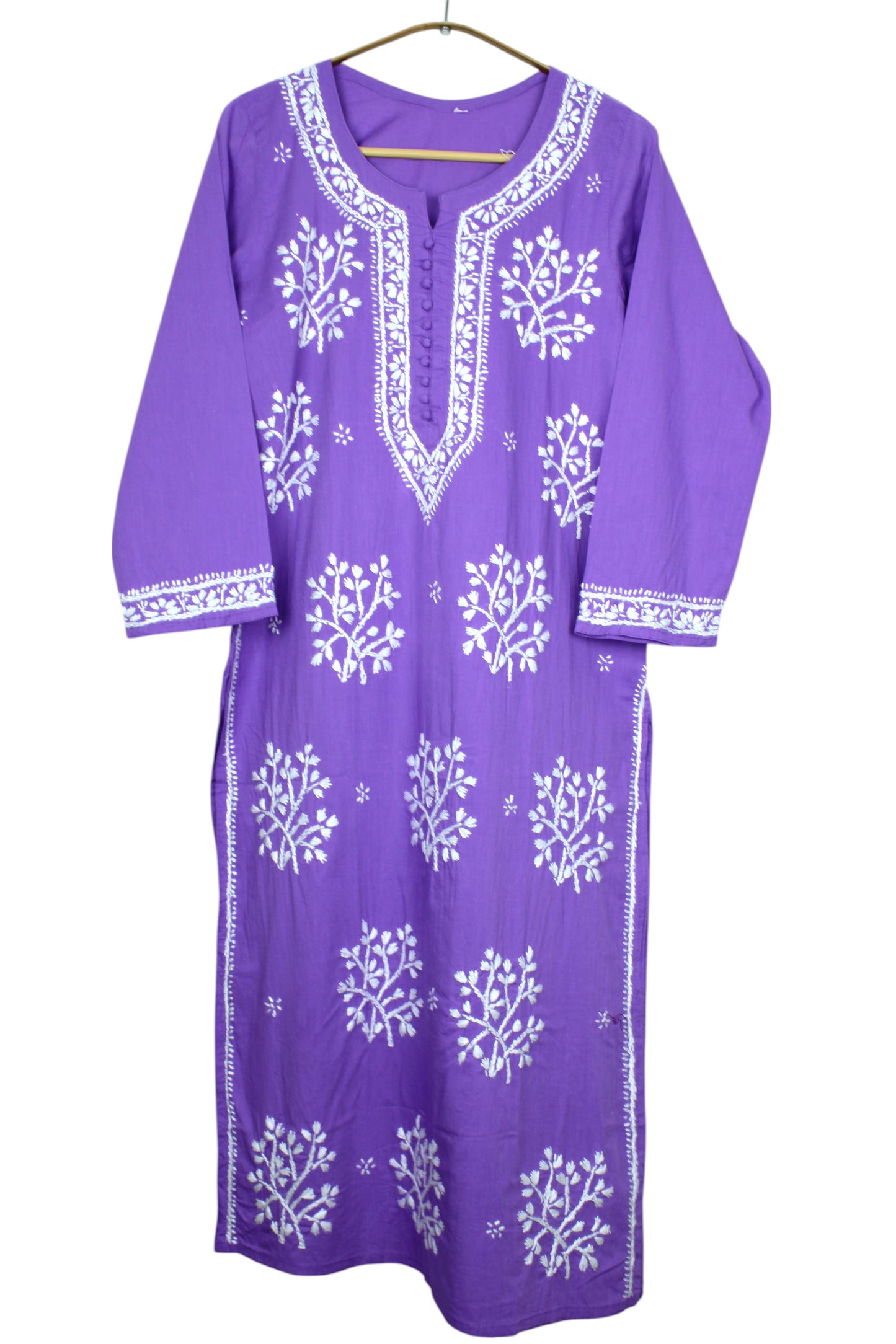 DUA PURPLE COTTON LONG KURTA