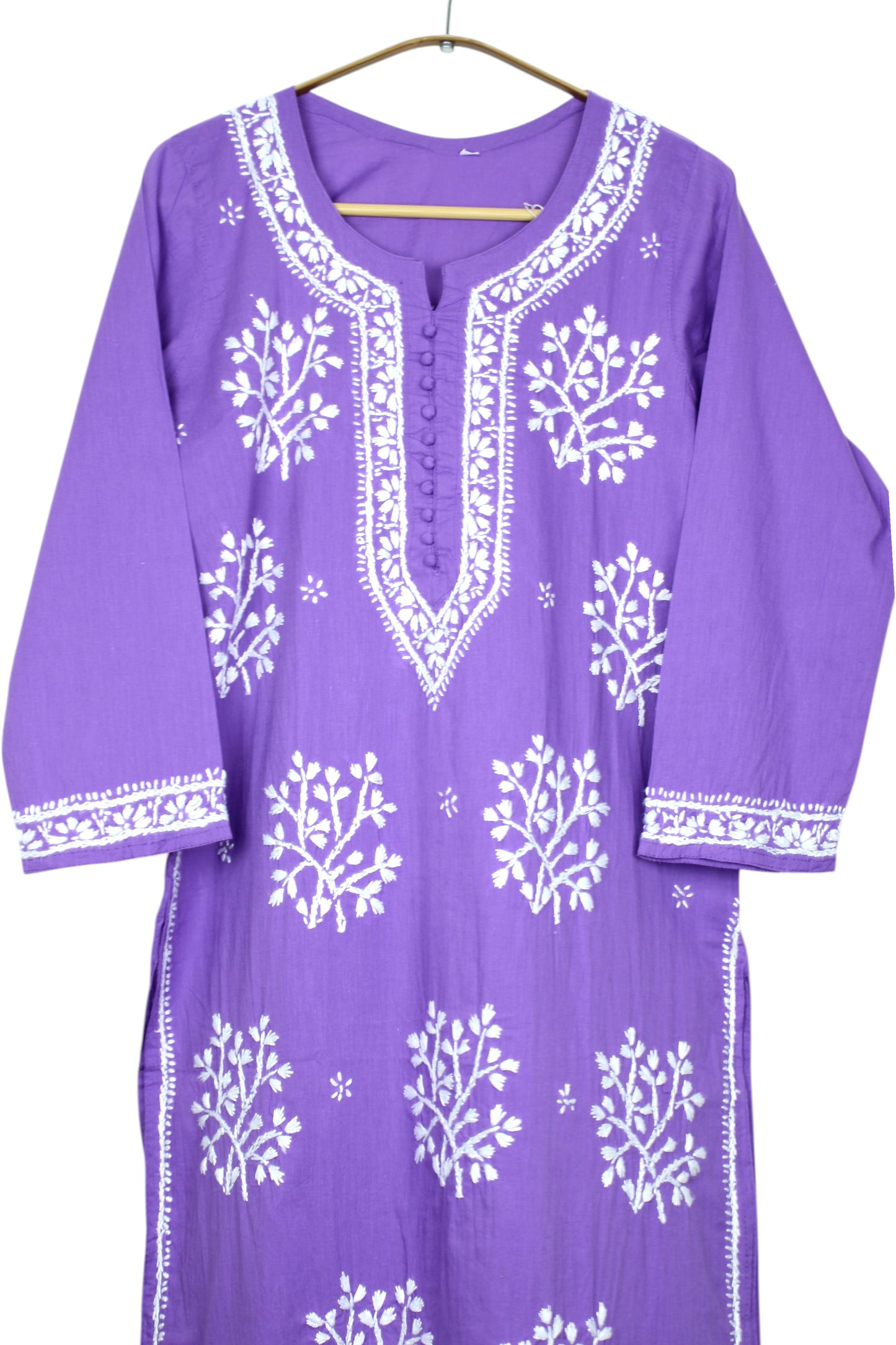 DUA PURPLE COTTON LONG KURTA