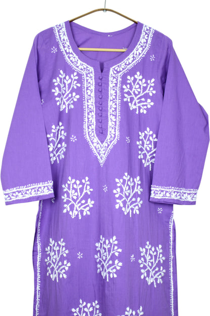 DUA PURPLE COTTON LONG KURTA
