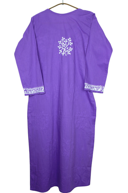 DUA PURPLE COTTON LONG KURTA