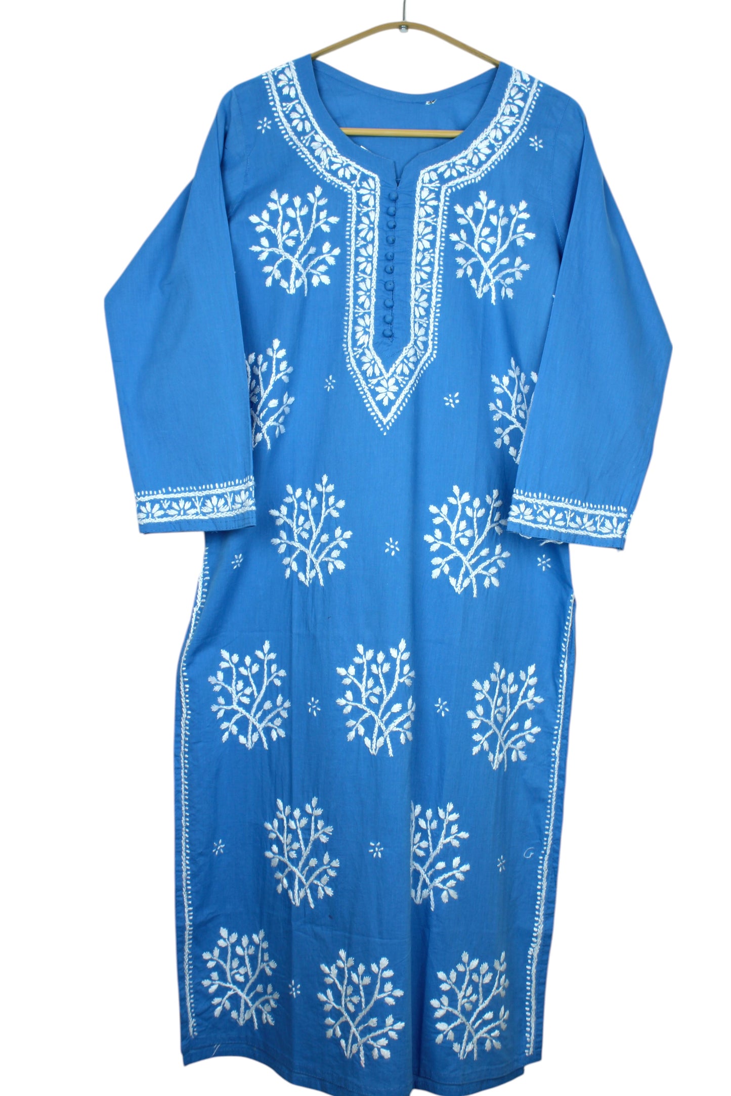 DUA POWDER BLUE COTTON LONG KURTA