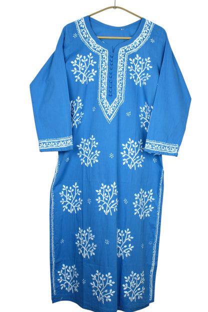 DUA POWDER BLUE COTTON LONG KURTA