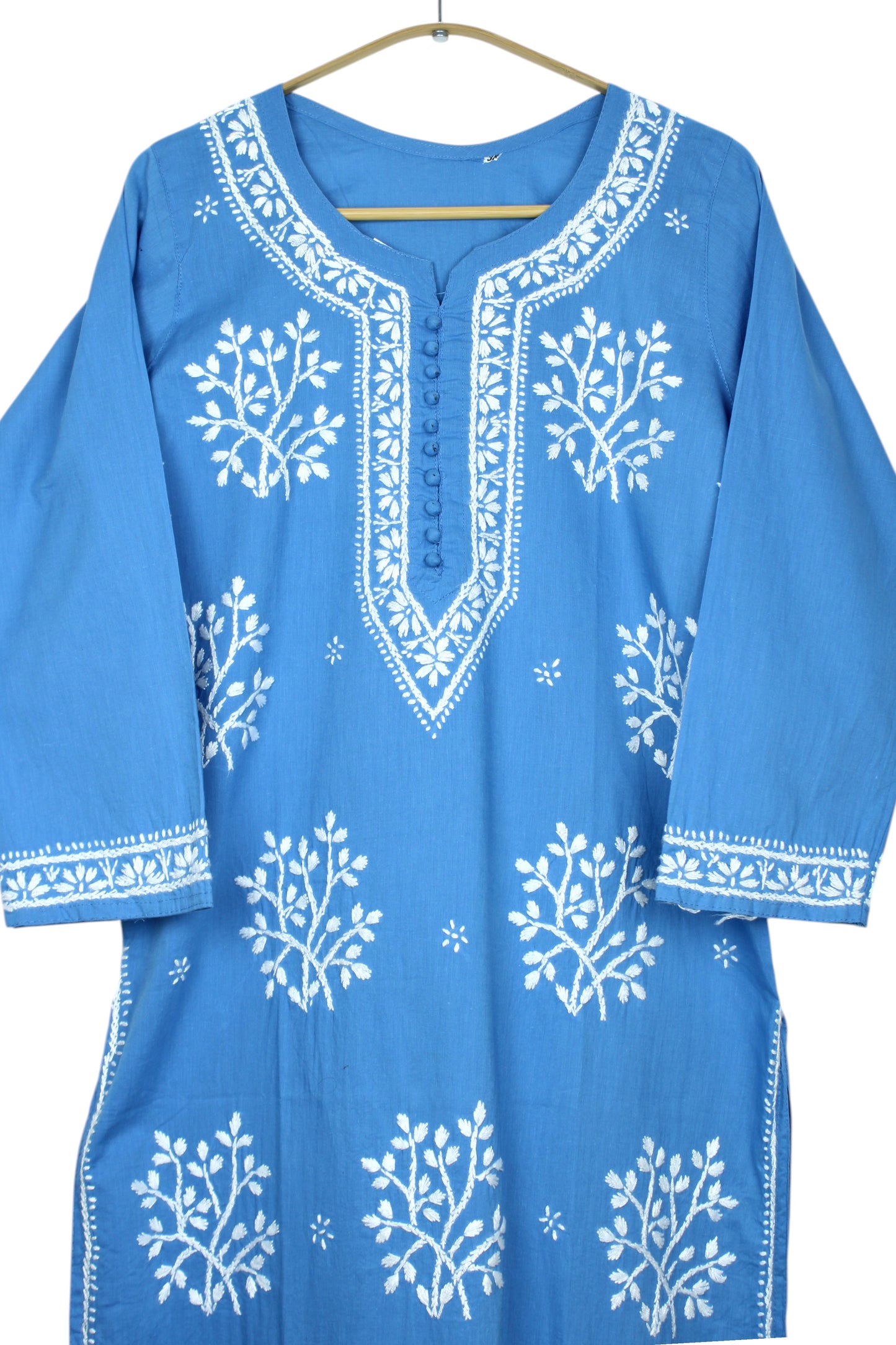 DUA POWDER BLUE COTTON LONG KURTA