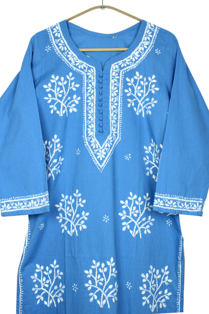 DUA POWDER BLUE COTTON LONG KURTA