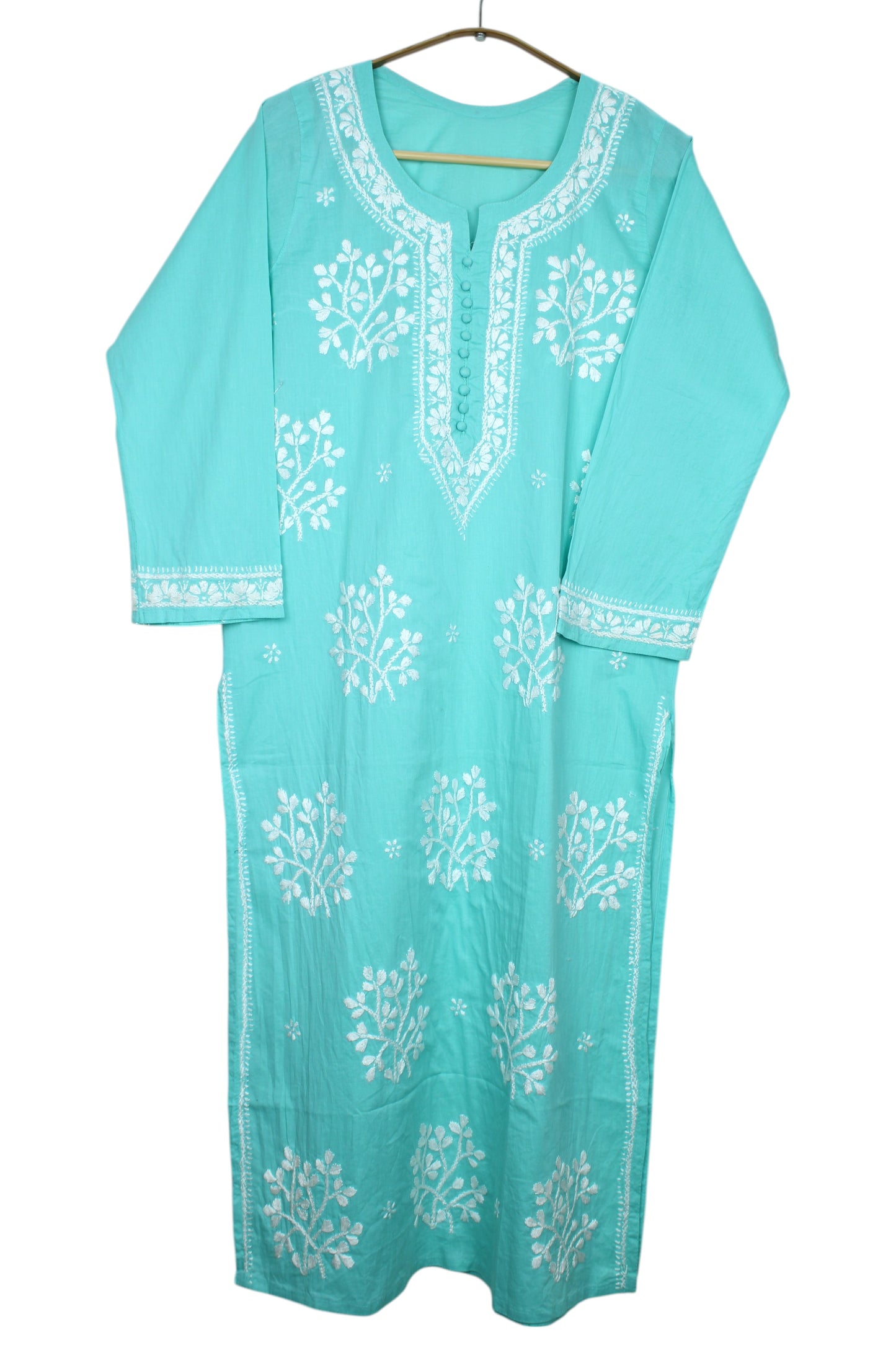 DUA SEA BLUE COTTON LONG KURTA