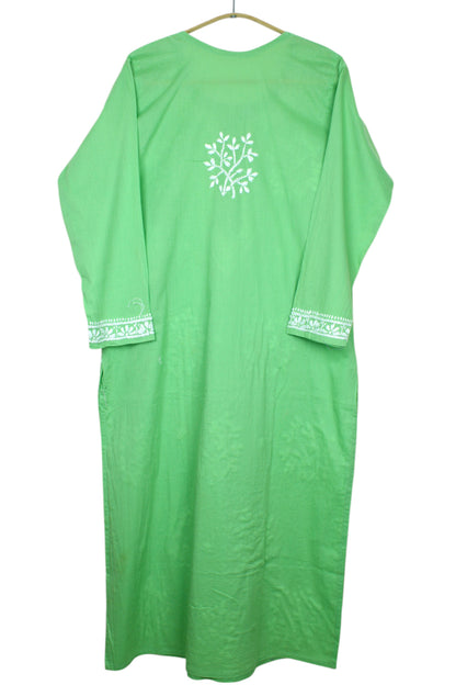 DUA SEA GREEN COTTON LONG KURTA