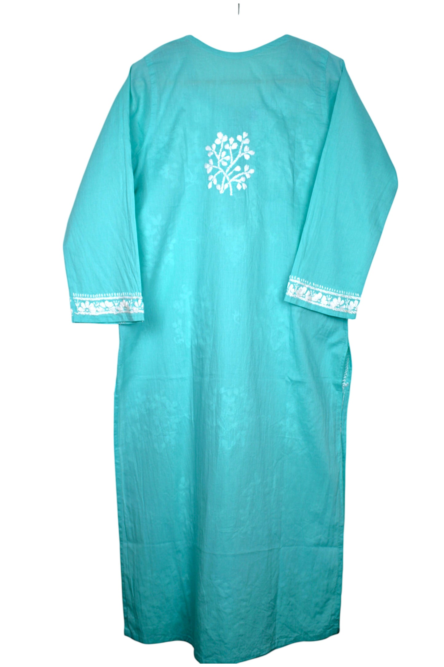 DUA SEA BLUE COTTON LONG KURTA