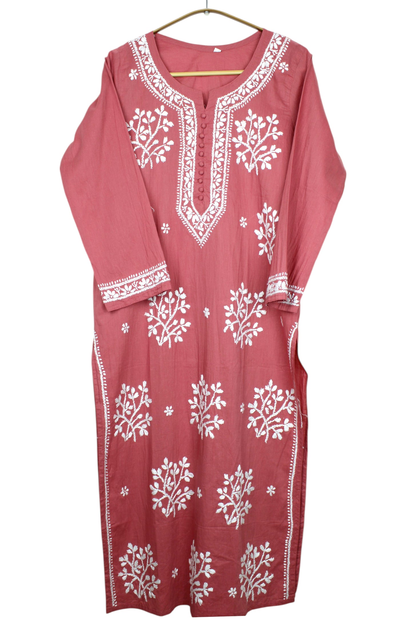 DUA RUSTY ORANGE COTTON LONG KURTA