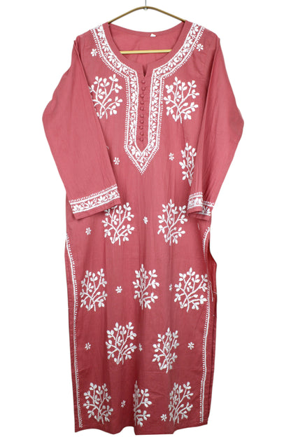 DUA RUSTY ORANGE COTTON LONG KURTA