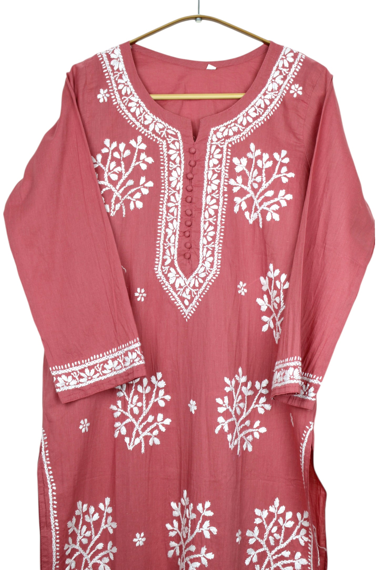 DUA RUSTY ORANGE COTTON LONG KURTA