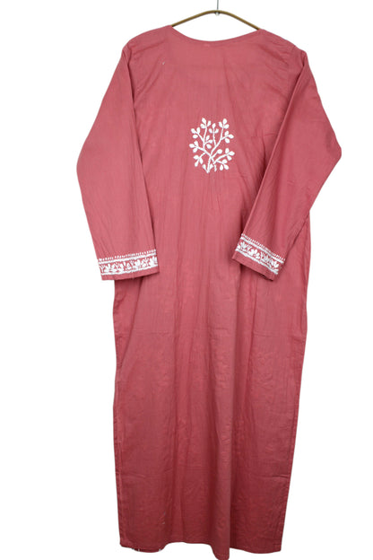 DUA RUSTY ORANGE COTTON LONG KURTA