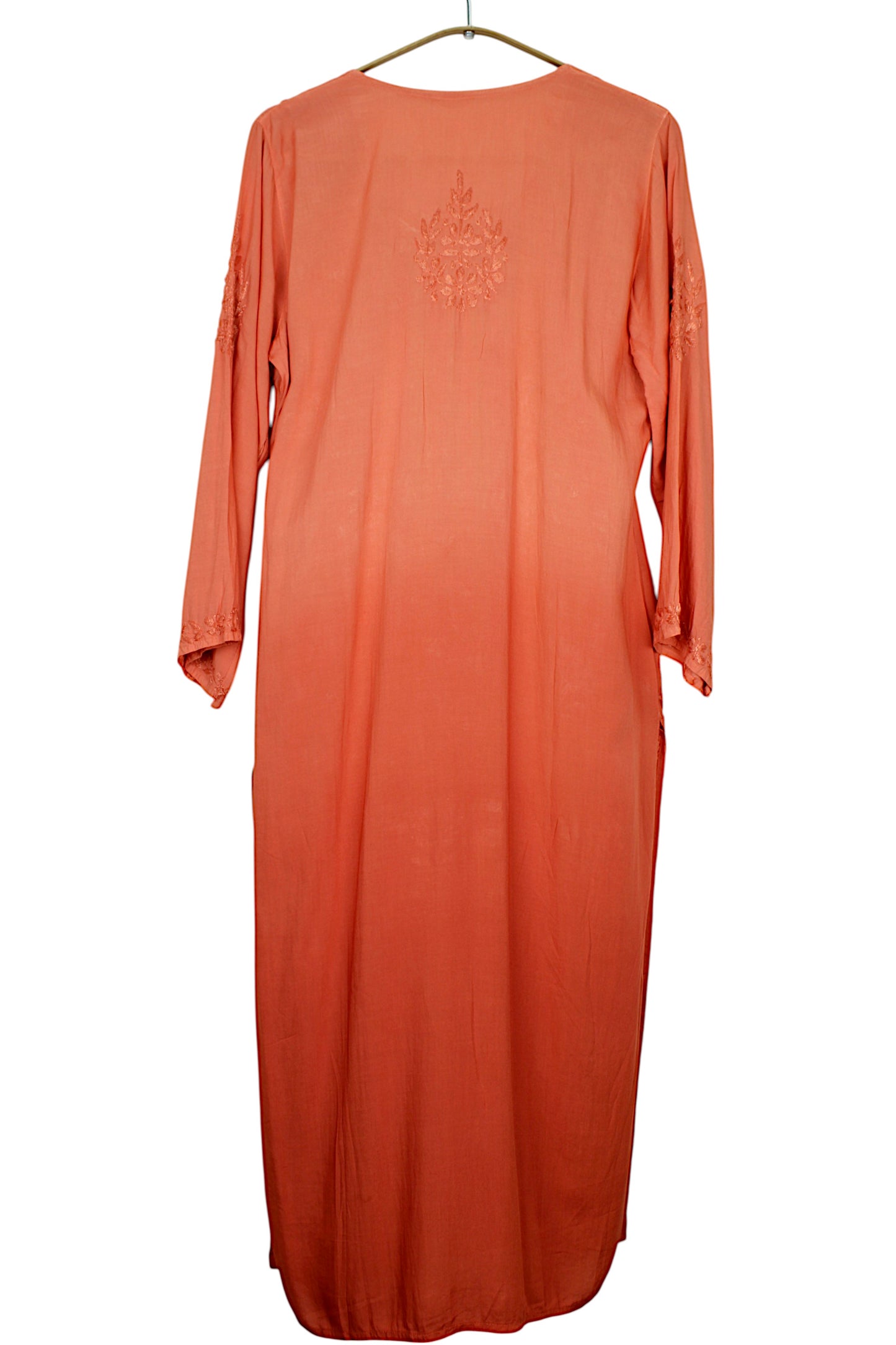 HUDA RUSTY ORANGE DUAL SHADE MODAL LONG KURTA