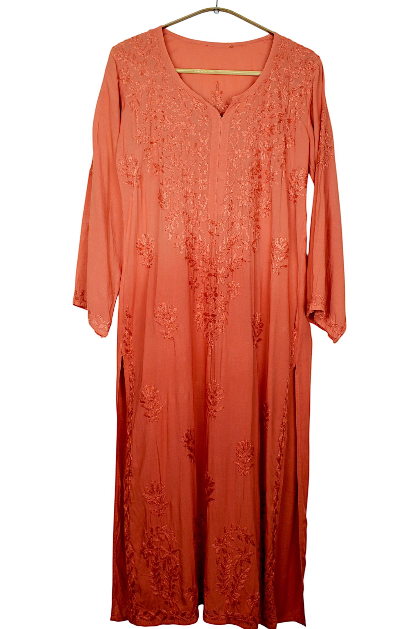 HUDA RUSTY ORANGE DUAL SHADE MODAL LONG KURTA