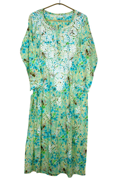 AIRA MINT GREEN MULMUL LONG KURTA