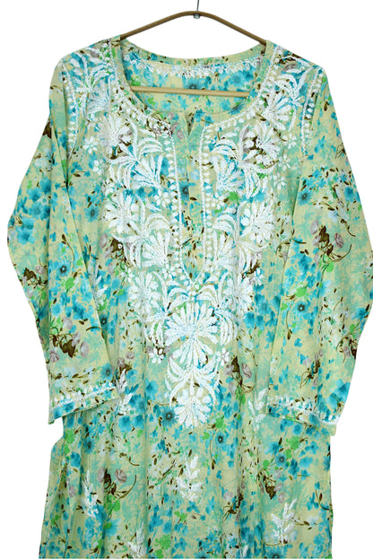 AIRA MINT GREEN MULMUL LONG KURTA