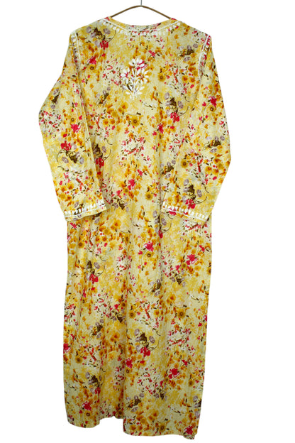 AIRA YELLOW MULMUL LONG KURTA
