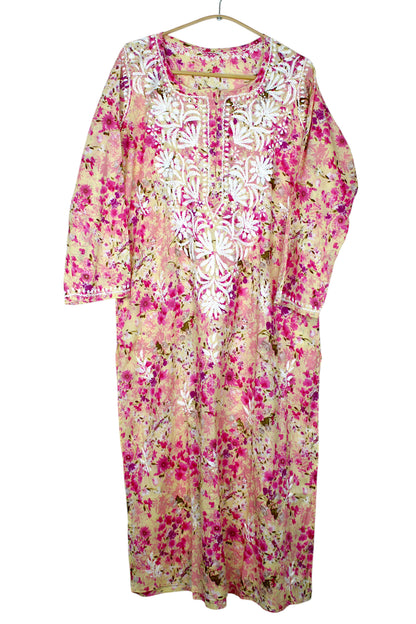 AIRA PINK MULMUL LONG KURTA