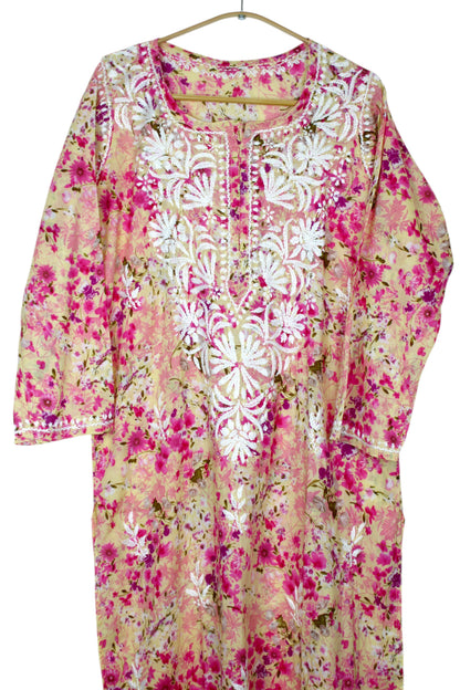 AIRA PINK MULMUL LONG KURTA