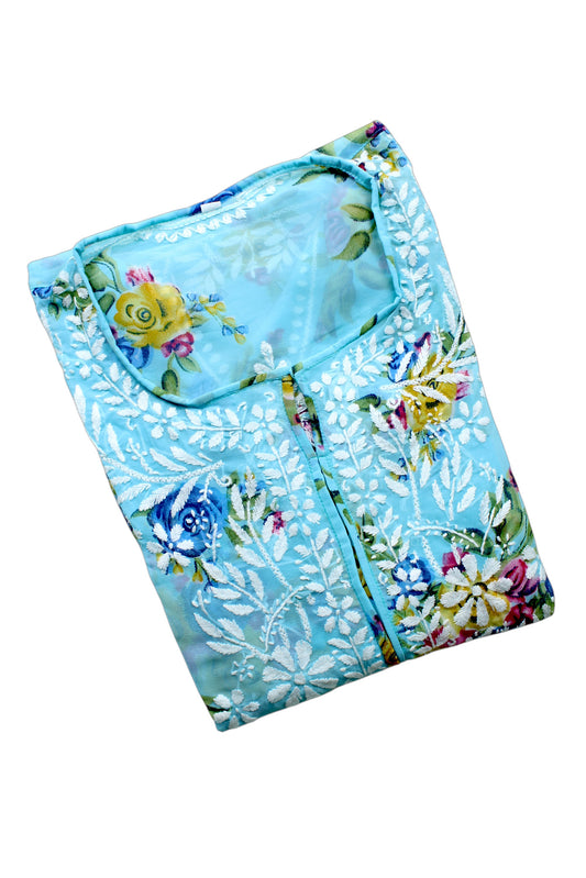 INAYA BLUE GEORGETTE DRESS