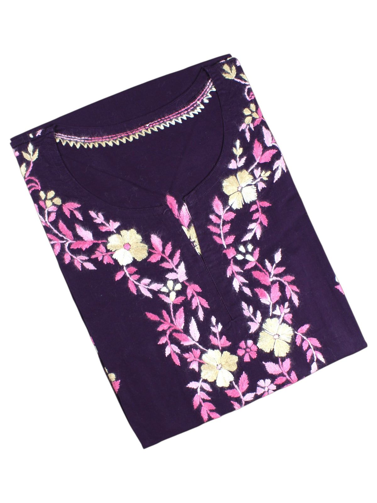HANIA PREMIUM DARK PURPLE COTTON SHORT KURTA