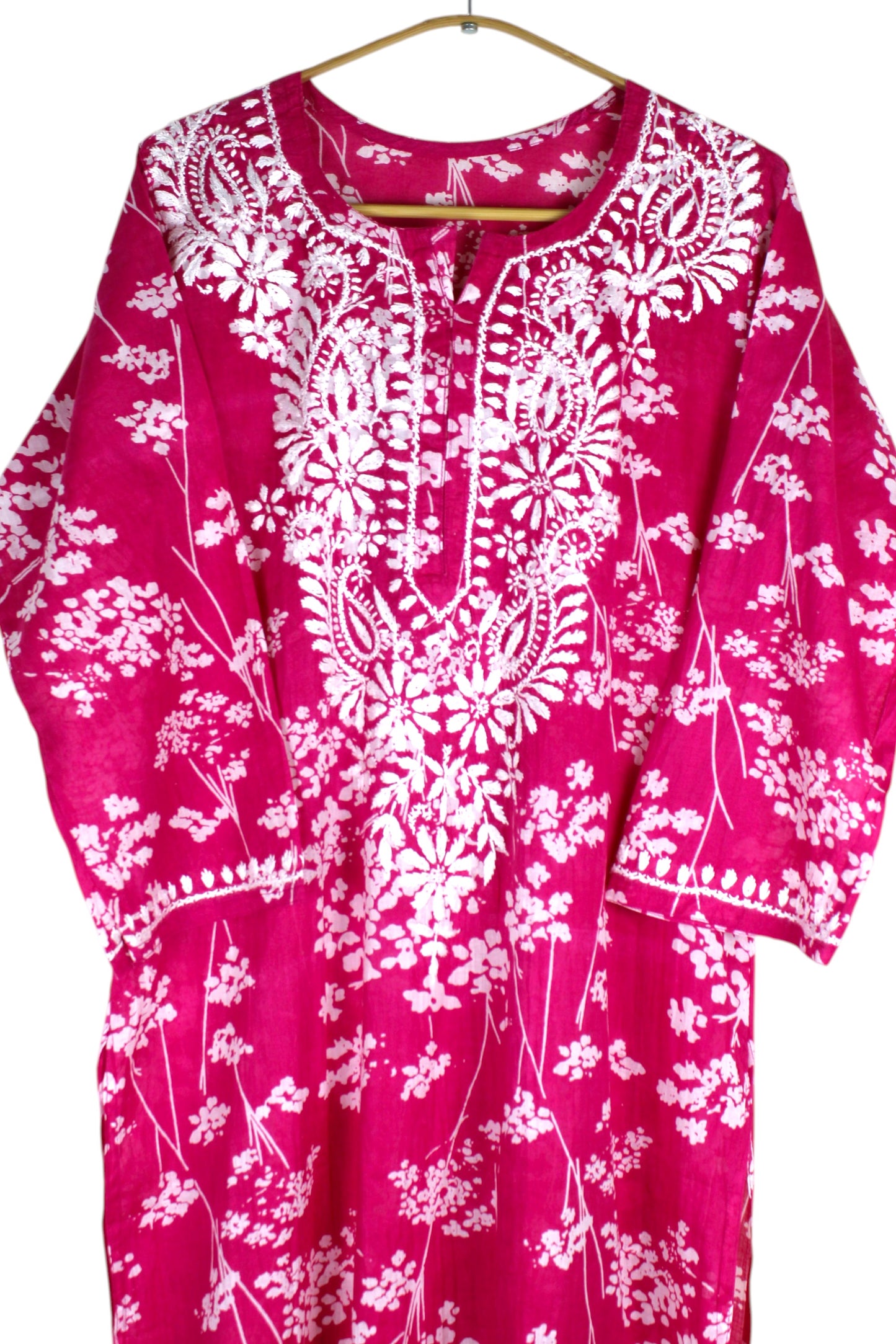 TUBA PINK MULMUL PRINTED KURTA WITH PANT