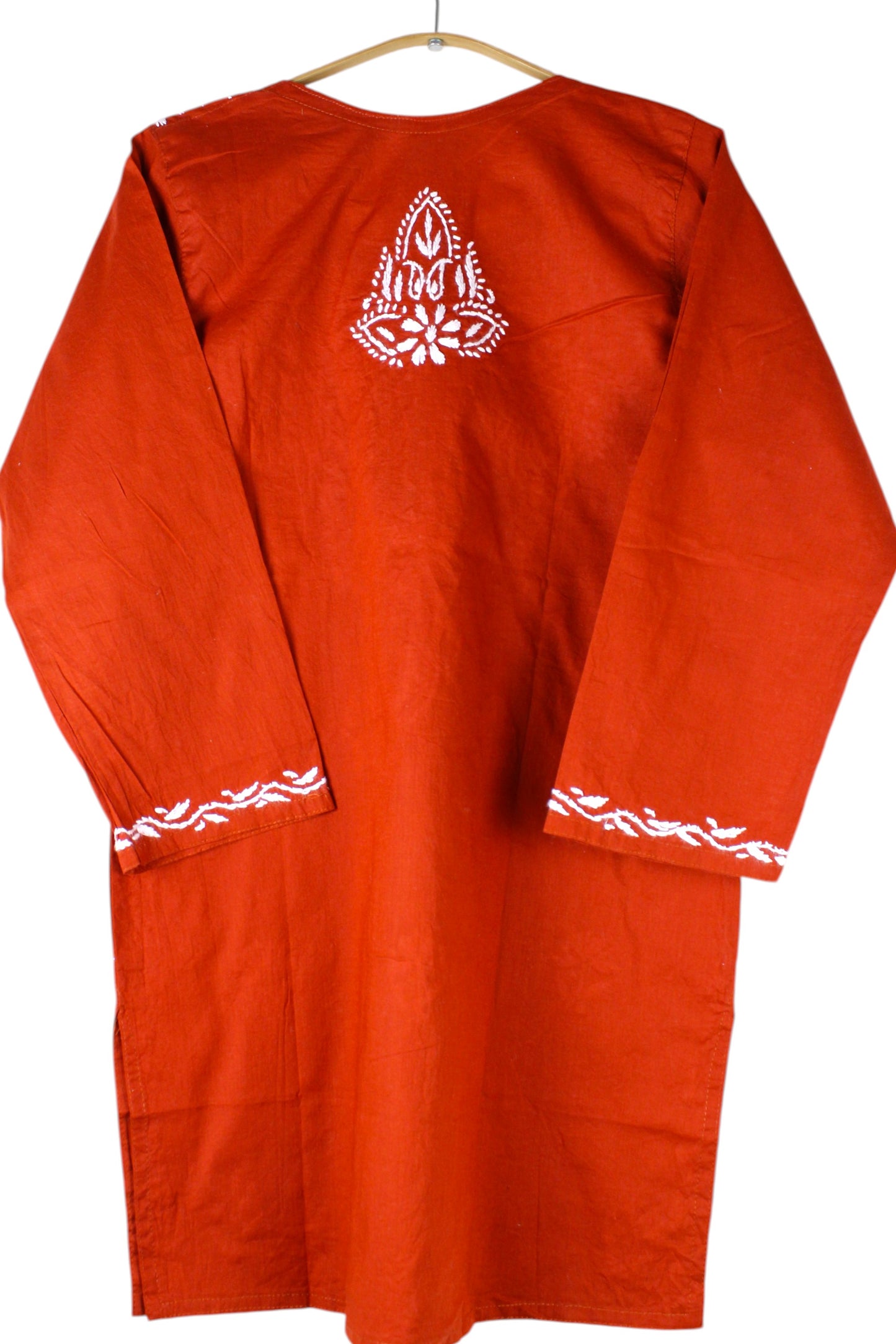 SUHANI RUST RED COTTON SHORT KURTA