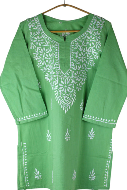 SUHANI SEA GREEN COTTON SHORT KURTA